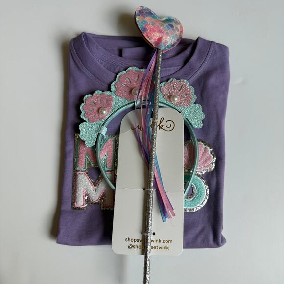 NEW Sweet Wink Mermaid Patch T-Shirt Headband & Wand 7/8 - Picture 14 of 15